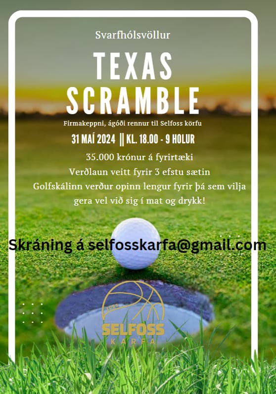 auglýsing texas scramble golfmót 2024